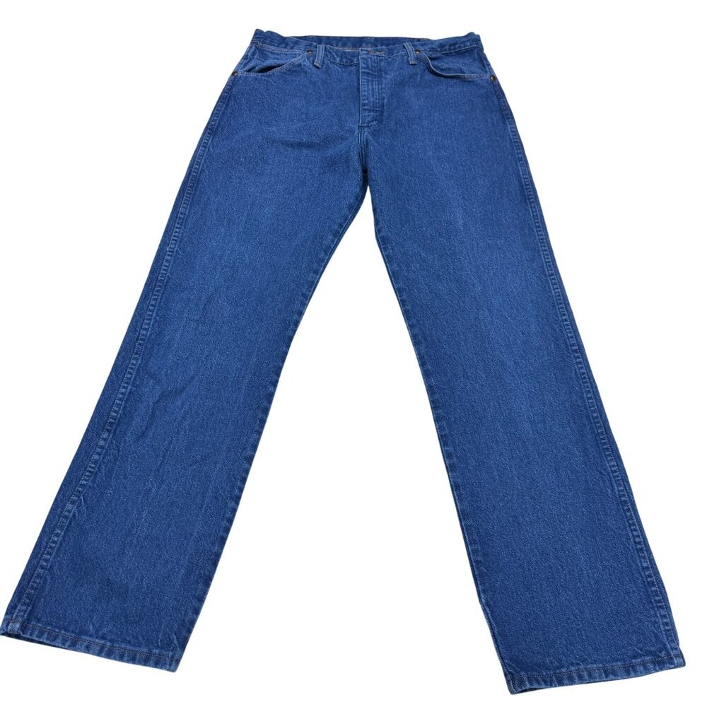 Wrangler 13MWZPW  Cowboy Cut 100% Cotton Blue Jean Men's Denim Pants, Sz 35 x 32